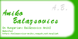 aniko balazsovics business card