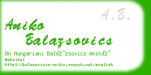 aniko balazsovics business card